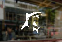 25 Centimeters Great White Shark Fish Vinyl Stickers Funny Decals Bumper Car Auto Computer Laptop Wall Window Glass Skateboard Snowboard