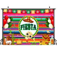 zlhcgd 7x5FT Fiesta Photography Vinyl Photo Background for Kids Birthday Party Backdrops Decoration