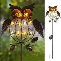 TAKE ME Garden Solar Lights Outdoor,Solar Powered Stake Lights - Metal OWL LED Decorative Garden Lights for Walkway,Pathway,Yard,Lawn (Multicolor) (Multicolor)
