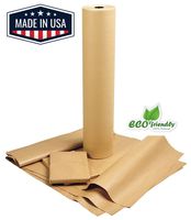 American Made Brown Kraft Paper Jumbo Roll 17.75" x 2400" (200ft) Ideal for Gift Wrapping, Art, Craft, Postal, Packing, Shipping, Floor Covering, Dunnage, Parcel, Table Runner 100% Recycled Material