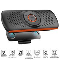 Bluetooth Hands Free Speakerphone for Cell Phone, Wireless Car Kit Music Player Adapter with Back-Clip, Portable Bluetooth Speaker for Home/Sport/Outdoor Use, Siri/Google Assistant/TF Card Supported