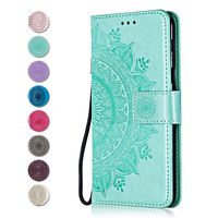 CAXPRO Galaxy S7 Leather Case, Scratch Resistant Wallet Case with Magnetic Closure, Card Slots and Stand Feature for Samsung Galaxy S7, Green