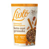 Livlo Foods Keto Nut Granola Cereal - Grain Free & Gluten Free - Perfect Keto Friendly Low Carb Snack - Paleo, Diabetic, Healthy Snack - 2g Net Carbs, Cinnamon Almond Pecan, 11oz