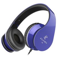 AILIHEN I60 On Ear Headphones with Microphone for Laptop Tablet Android iOS Smartphones (Blue)