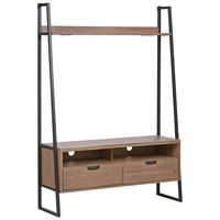 Rivet Roxmere Modern Media Center, 49.2"W, Acacia Wood and Dark Metal
