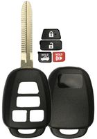 KeylessOption Keyless Entry Remote Uncut Car Blank Key Blade Case Fob Shell for Toyota Camry Scion HYQ12BDM