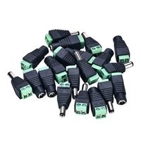 SAISN DC Power Connector Adapter 5.5mm x 2.1mm 10 x Male + 10 x Female 12V Jack Plug Adapter for Led Strip CCTV Security Camera