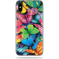 MightySkins Skin Compatible with Apple iPhone X - Butterfly Party | Protective, Durable, and Unique Vinyl Decal wrap Cover | Easy to Apply, Remove, and Change Styles | Made in The USA