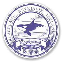 2 x 10cm/100mm Reykjavik Iceland Vinyl SELF ADHESIVE STICKER Decal Laptop Travel Luggage Car iPad Sign Fun #4222