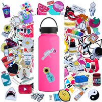 Water Bottle Sticker Decals Waterproof 45pcs,Cute Bumper and Laptop Stickers for Girls,Computer,Car,Skateboard, Luggage,Snowboard[Not Random]