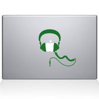 The Decal Guru Headphones MacBook Decal Vinyl Sticker - 13" MacBook Pro (2015 & Older) - Green (1081-MAC-13P-LG)