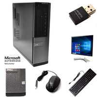 Dell OptiPlex 990 Computer Bundle with Periphio Accessory Pack - Intel Quad Core i5 3.1GHz, 8GB, 500GB HDD, DVD, Windows 10 Pro, Periphio USB WiFi & Bluetooth, 20 Inch LCD, Keyboard, Mouse (Renewed)