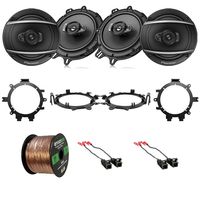 EnrockAutomotive 4X Pioneer TSA1670F 6.5" 320-Watt 3-Way Speakers (Black), 4X Metra Speaker Wire Harness, 4X Speaker Mounting Brackets Adaptors, 16-Gauge 50 Foot Wire (Select 1995-2009 Vehicles)