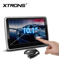 XTRONS Car DVD Player 10.1 Inch Touch Screen Portable Car Headrest CD Player for Kids with Black Wireless Headphones Supports 1080P Video, USB SD, AV Out & AUX in, Region Free, IR FM