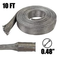 Electriduct 3/4" Tinned Copper Metal Braid Sleeving Flexible EMI RFI Shielding Wire Mesh (0.48" Diameter) - 10 Feet
