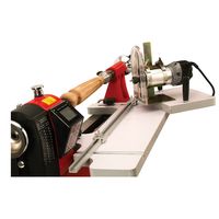 Lathe Mounted Fluting Guide with Router