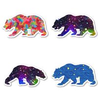 Bear Sticker Pack Animal Stickers - 4 Pack - Sticker Vinyl Decal - Laptop, Phone, Tablet Vinyl Decal Sticker (4 Pack) S172443
