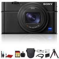Sony Cyber-Shot DSC-RX100 VI Digital Camera (DSCRX100M6/B) with Bag, Tripod, Extra Battery, 64GB Memory Card, Memory Card Reader and More.
