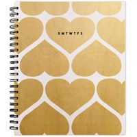 Emily + Meritt 2019-2020 Academic Year Weekly & Monthly Planner, Large, 8-1/2" x 11", The Graphic Foiled Hearts Planner (EM206-905A)