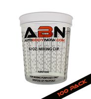 ABN Clear Plastic Mixing Cup 100-Pack 32oz Ounce / 946mL Milliliter Container for Paint, Activators, and Thinner