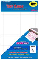 Pack of 100 Small Tent Cards, 2 x 3.5 inches, White, Laser & Inkjet