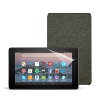 Fire 7 Essentials Bundle with Fire 7 Tablet (16 GB, Black), Amazon Cover (Charcoal Black) and Screen Protector (Clear)