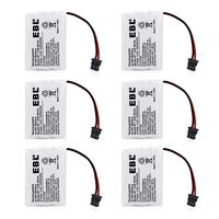 EBL Pack of 6 Replacement Cordless Phone Battery for Home Phone Uniden BT-446 BT446, BP-446 BP446, BT-1005 BT1005, DCT646, TRU8885, TRU8885-2, TRU8888, Wham,BBTY0457001, BBTY0458001