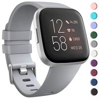 Tobfit Sport Bands Compatible with Versa/Versa Lite/SE, Soft TPU Wristbands Accessories for Women Men, Gray, Large