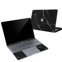 Digi-Tatoo 4-in-1 MacBook Skin Decal Sticker Compatible with Apple MacBook Air 13 Inch 2018 Release (Model A1932), Full Body Protective, Removable and Anti-Scratch, Black Marble