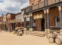 Leowefowa 10x8FT Wild Saloon Backdrop Ancient West Cowboy Backdrops for Photography Rural Countryside Wood House American Culture Photo Background Adults Party Studio Props