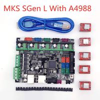 BZ 3D Controller Board MKS SGen L V1.0 32Bit Motherboard Compatible Uart/SPI Open Source Marlin2.0/Smoothieware with A4988 and DRV8825 Motor Driver for 3D Printer Parts (Board+A4988)