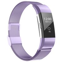 iGK Replacement Bands Compatible for Charge 2, Stainless Steel Metal Bracelet with Unique Magnet Clasp (Lavender, Large)