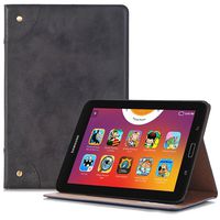 TechCode Galaxy Tab 4 8.0 Case T335, Premium PU Leather Luxury Book Page Style Slim Fit Folio Smart Stand Protective Case Cover for Samsung Tab 4 8.0'' SM-T330/SM-T331/SM-T335 Tablet-Black