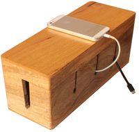Wooden Cable Management Box Large Cord Cable Management Organizer Storage Box for Desk, TV, Computer, USB Hub, Wire Storage Box for Power Strips Surge Protector by abhandicrafts