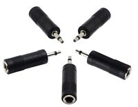 zdyCGTime 3.5mm to 6.35mm Adapter 3.5mm Mono 1/8 inch Audio Male to 6.35mm 1/4 inch Female Mic Plug Adapter Jack Converter(5 Packs)