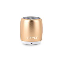 TYLT Mini Boom Bluetooth Speaker (Gold) 3W Output on Bluetooth 4.2 & Up to 4 Hours of Playback on One Charge from This Portable Wireless Speaker with Microphone, Includes Micro USB Charging Cord