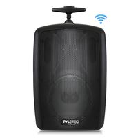 Wireless Portable PA Speaker System - 360W Bluetooth Compatible Battery Powered Rechargeable Outdoor DJ Sound Speaker Microphone Set with MP3 USB SD FM Radio RCA 1/4" Mic in Wheels - Pyle PPHP8MBA