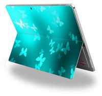 Bokeh Butterflies Neon Teal - Decal Style Vinyl Skin (fits Microsoft Surface Pro 4)