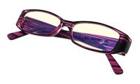Ladies Computer Glasses with Crystals Design,UV Light Filter Reader Eyeglasses Purple +1.25