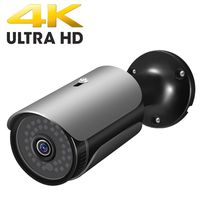 FULUVA UltraHD 4K (8MP) Outdoor Bullet POE IP Camera, 3840x2160, 130ft NightVision, IP67 Weatherproof, Heavy Duty Housing, 3.6mm Lens Wide Angle, Onvif (Black)