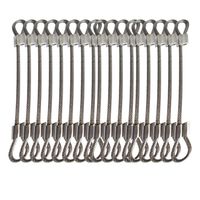 Bytiyar 20 pcs 5.9 inches (15cm) Stainless Steel Wire Rope Lanyard Cable Tether Safety Strap with Braided Steel Rubber Coated and 2 Loops Clear