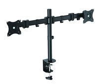 Rocelco Double Articulated Dual Monitor Desk Mount Arm,  Fits 13"- 27" Flat Panel Computer Monitors - Black