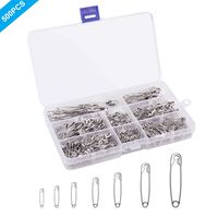 500PCS Safety Pins, Premium Safety Pins, Large Safety pins Set Durable 7 Sizes 19mm - 54mm for Home office, Sewing Craft Cloths Jewelry Making