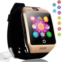 Touch Screen Smart Watch Bluetooth Wrist Watch Pedometer Fitness Tracker Smartwatch Sleep Monitor Compatible Android Cell Phones Samsung Galaxy S8 S9 S10 J8 J7 J6 Huawei Lg ZTE Men Women Boys Gold
