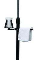 CTA Digital ADD-Gym Cup Holder and Towel Rack Gym Buddy Add-On for Floor Stands, Black, Large
