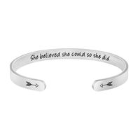 Joycuff She Believed She Could So She Did Bracelet Birthday Gift for Her Mantra Cuff Bangle