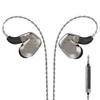 RevoNext NEX602 in Ear Monitor, Quad Driver 1DD+3BA Aluminum Alloy Shell HiFi Earbuds with 2Pins 0.78mm 3.5mm Plug Upgraded Detachable Cables(mic, Gun Color)