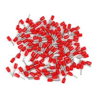 uxcell 100pcs Red Copper AWG 16 Wire Crimp Insulated Cord Pin End Ferrules Terminal