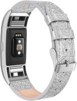 SWEES Bands Compatible for Fitbit Charge 2 Leather Small (5.6" - 7.5"), Genuine Leather Replacement Wristband Metal Connectors Women, Black, Beige, Brown, Grey, Rose Gold, Blue