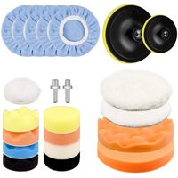 Awpeye 3 Inch 6 Inch Car Polishing Pad Kit 22 PCS, Car Foam Drill Buffing Pads Sponge, Wool Polishing Pad, Polisher Pad Bonnet Set